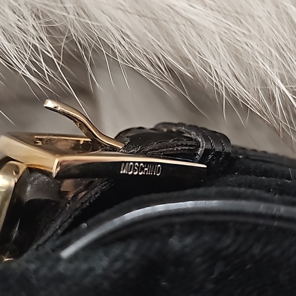 Moschino Mini Black and Floral Design Velvet Handbag - Picture 17 of 17